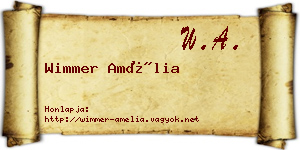 Wimmer Amélia névjegykártya